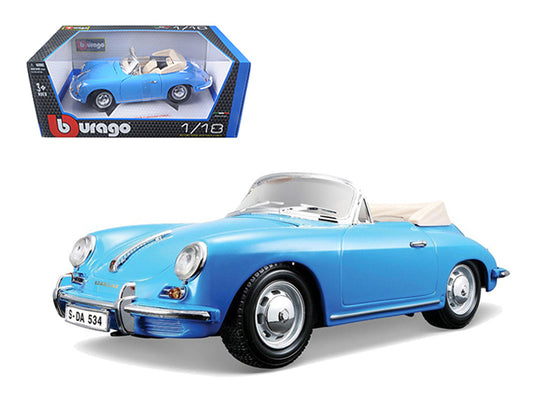 1961 Porsche 356B Convertible Blue Diecast Model Car 