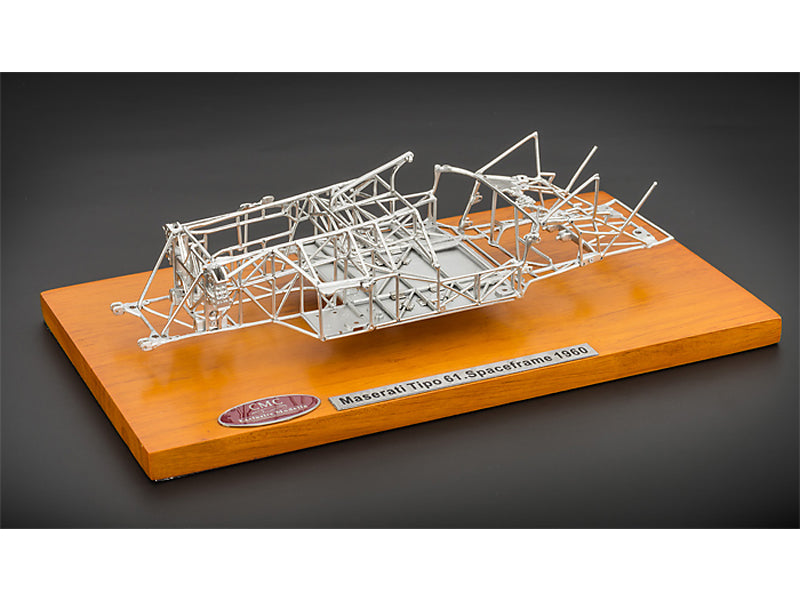 Brand new 1:18 scale model of 1960 Maserati Tipo 61 Birdcage Spaceframe die cast by CMC.
Dimensions approximately L-10,