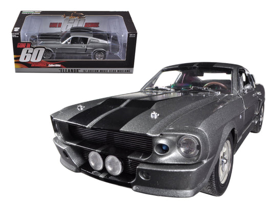 Brand new 1/18 scale diecast car model of 1967 Ford Mustang Custom "Eleanor" Gray Metallic with Black Stripes "Gone in 6