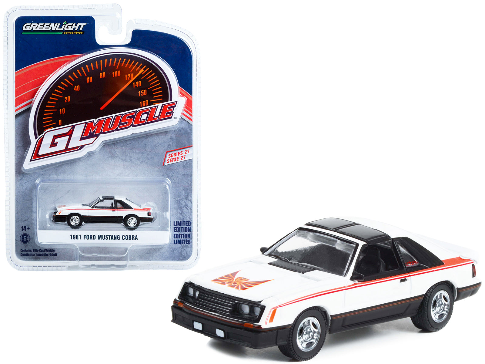 1981 Ford Mustang Cobra White Diecast Model Car 