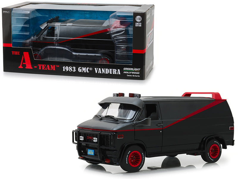 1983 GMCdura  Black Diecast Model Van The A-Team