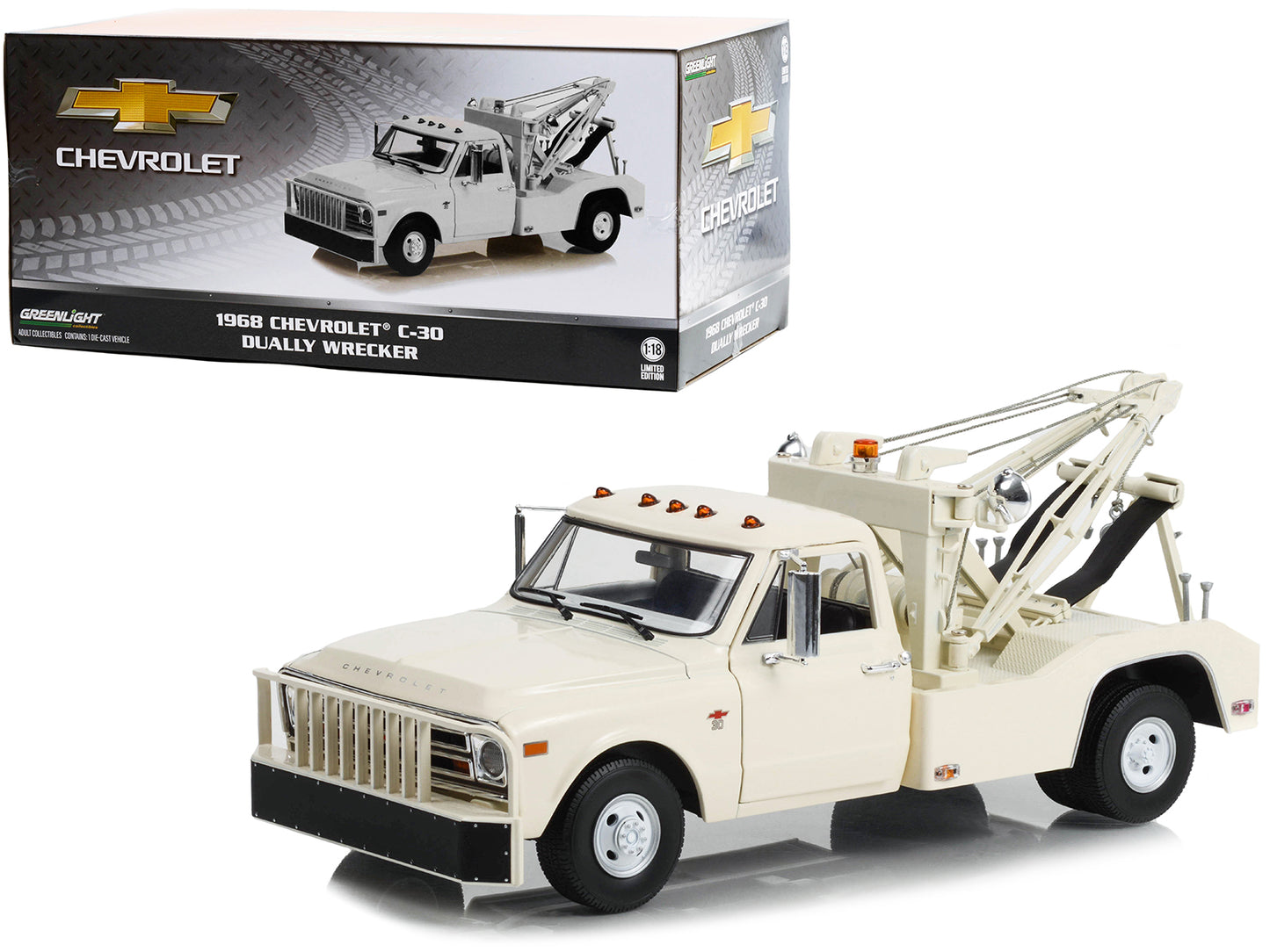 1968 Chevrolet C-30 White Diecast Model Tow Truck 