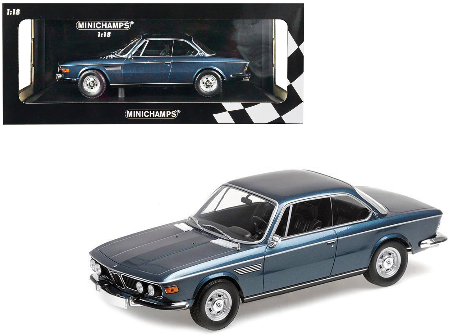 1968 BMW 2800 CS Blue Diecast Model Car 