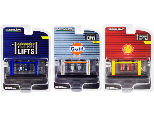 Brand new 1/64 scale diecast models of "Four-Post Lifts" Set of 3 pieces Series 1 die cast models by Greenlight.
Limite