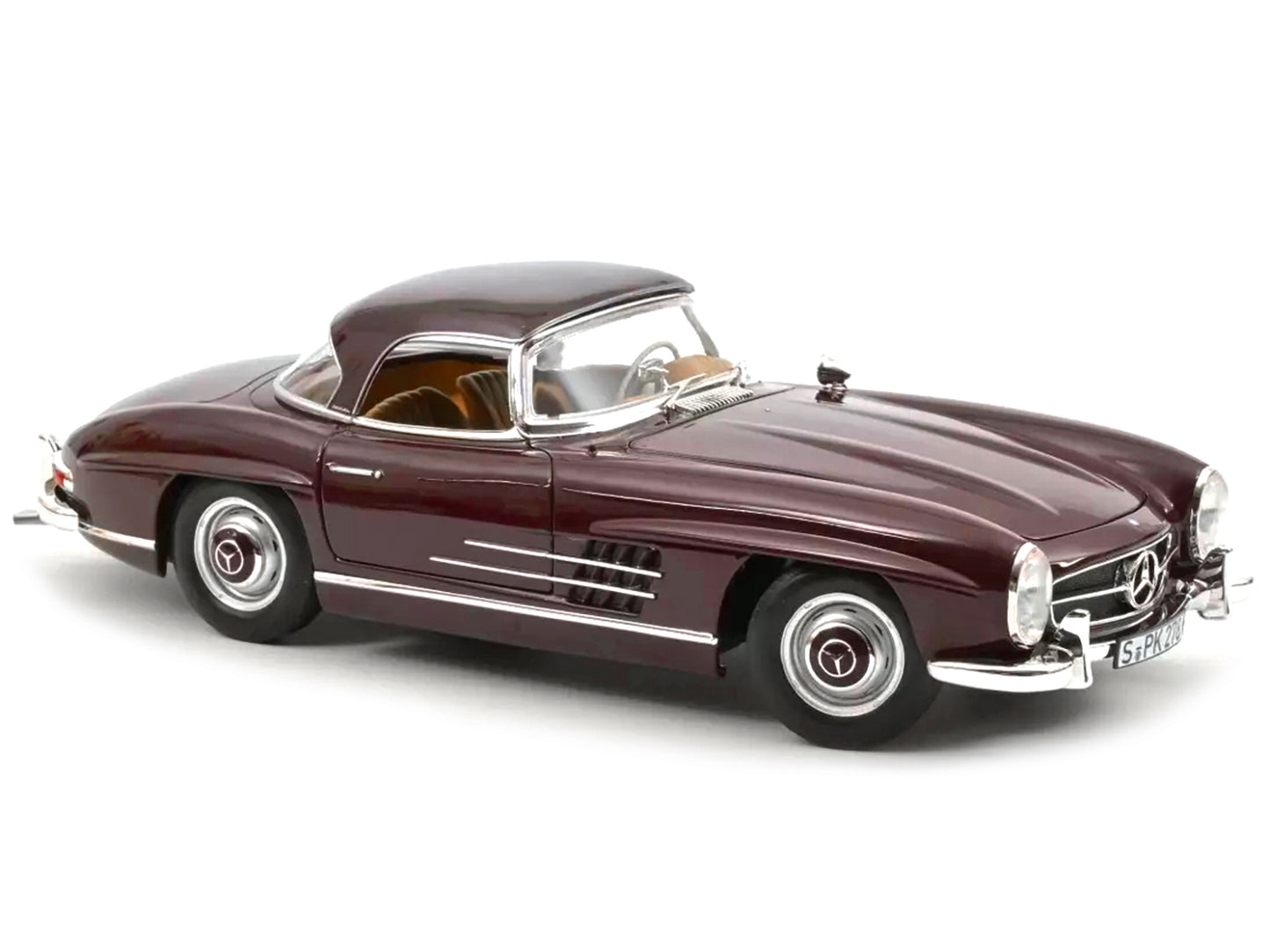 Brand new 1/18 scale diecast car model of 1957 Mercedes-Benz 300 SL Roadster Dark Red die cast model car by Norev.
Brand new box.
Real rub