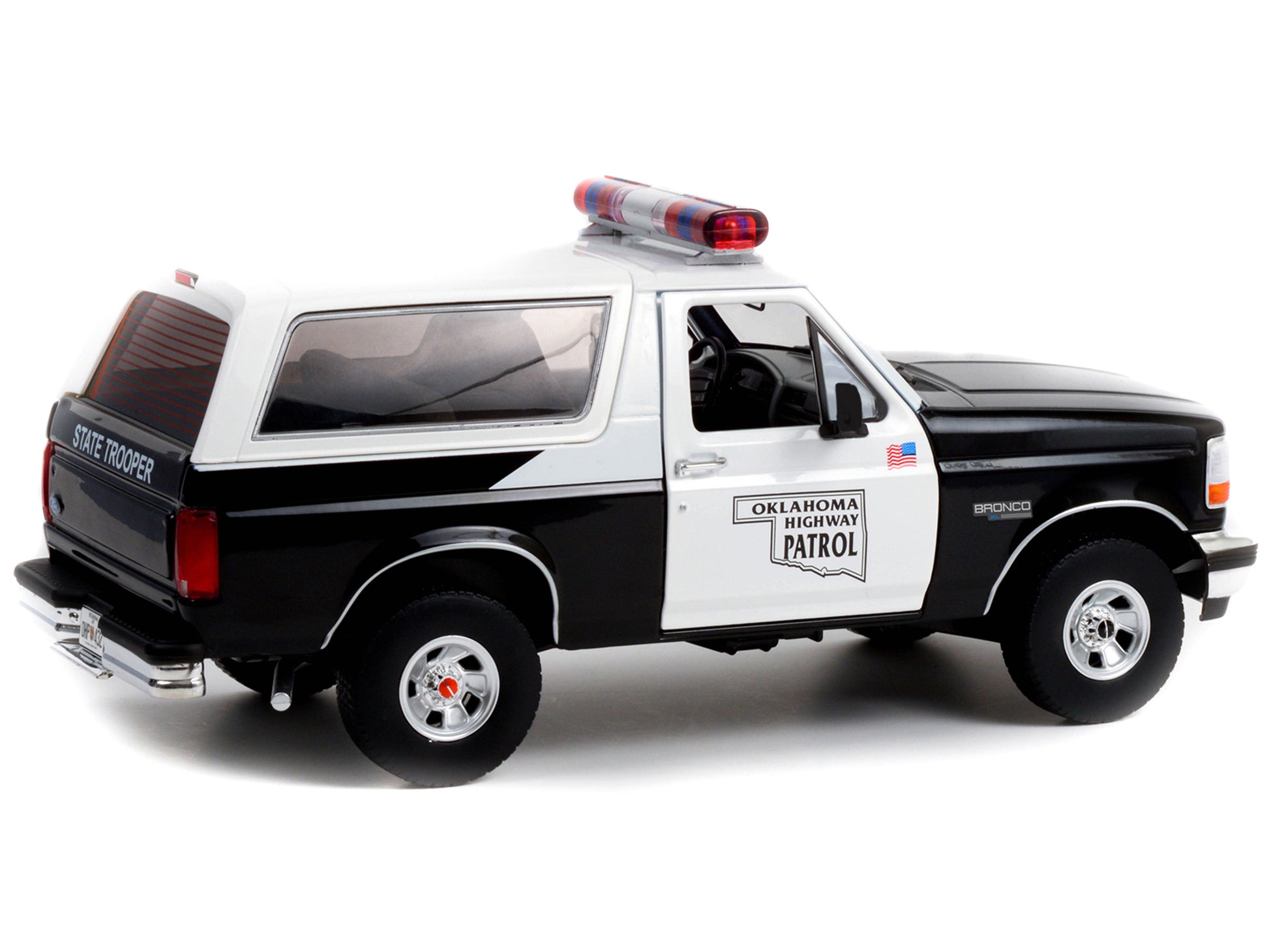 1996 Ford Bronco Police Black & White Diecast Model Car 