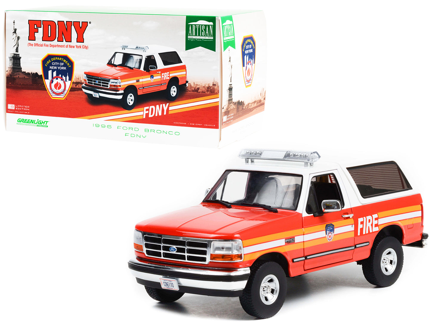 1996 Ford Bronco Police Red Diecast Model Car 