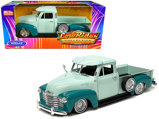 1953 Chevrolet 3100  Green Diecast Model Pickup Truck Lowriders