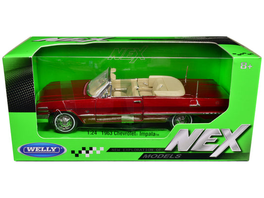 1963 Chevrolet Impala Convertible Red Diecast Model Car 