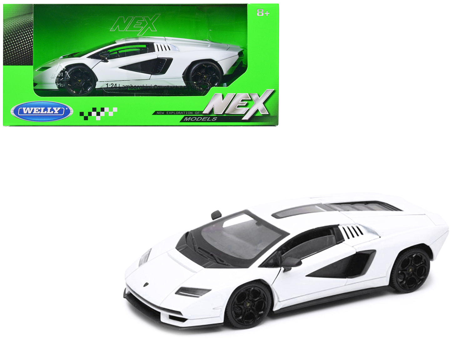 Brand new 1/24 scale diecast car model of Lamborghini Countach LPI 800-4 White "NEX Models" Series die cast model car by