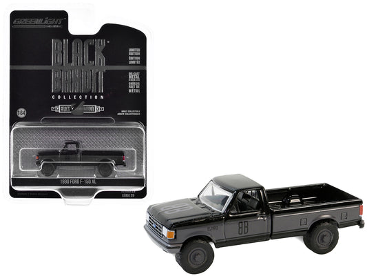 Brand new 1/64 scale diecast car model of 1990 Ford F-150 XL Pickup Truck Black with Gray Sides "Black Bandit" Series 29