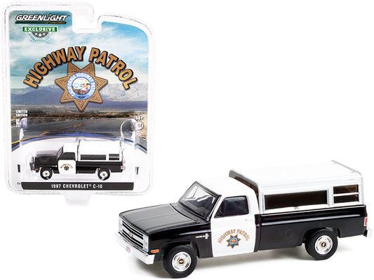 1987 Chevrolet C-10 Black & White Diecast Model Car 