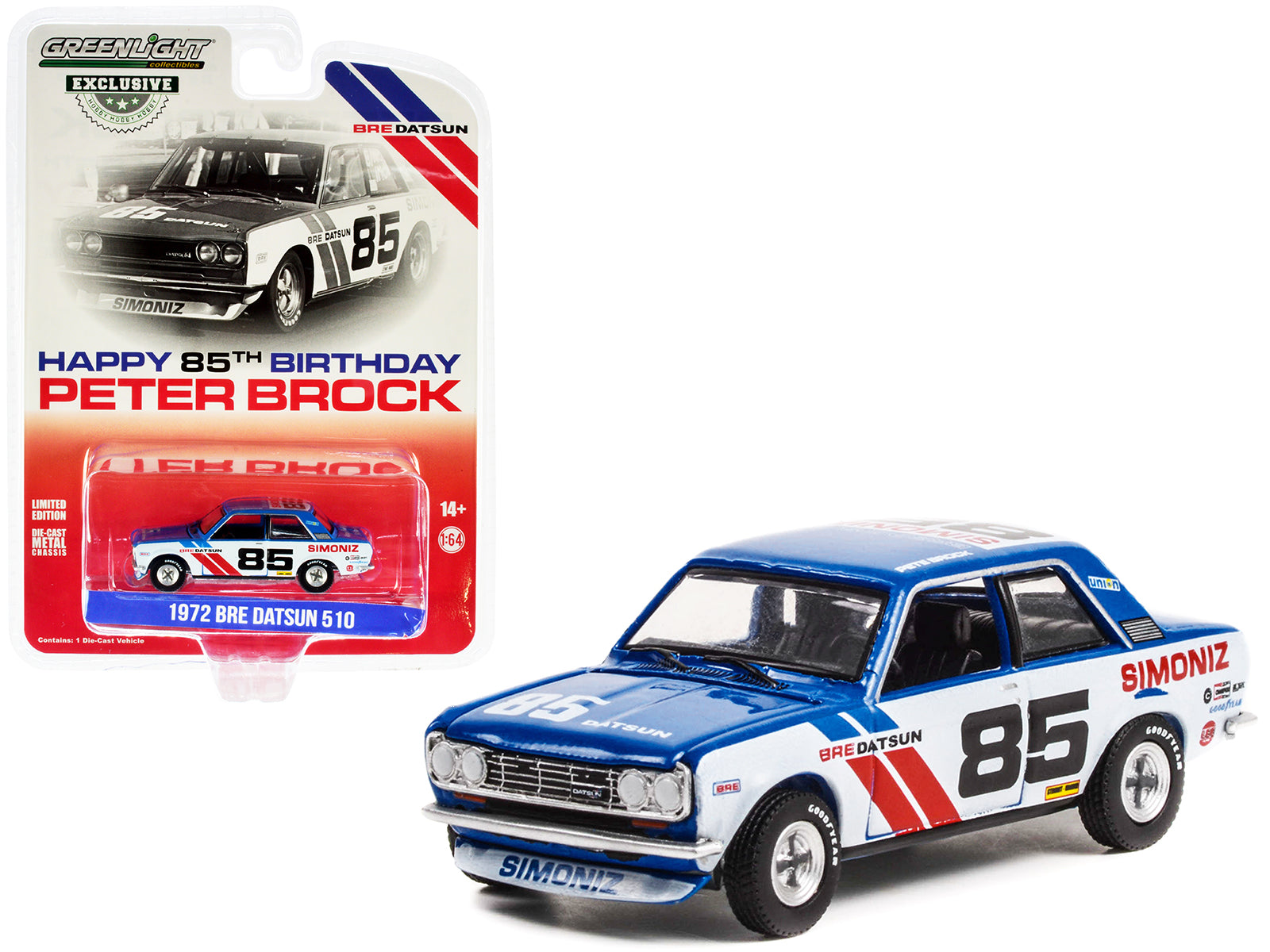 1972 Datsun 510 #85  Diecast Model Race Car 