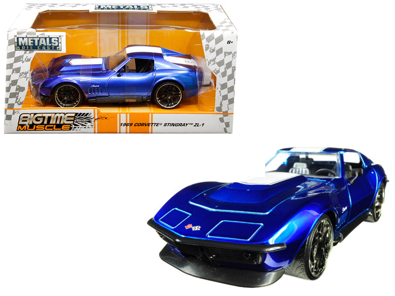 1969 Chevrolet Corvette Stin Blue Diecast Model Car 