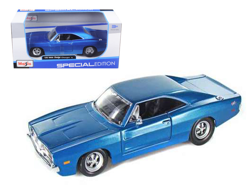 1969 Dodge Charger R Blue Diecast Model Car 