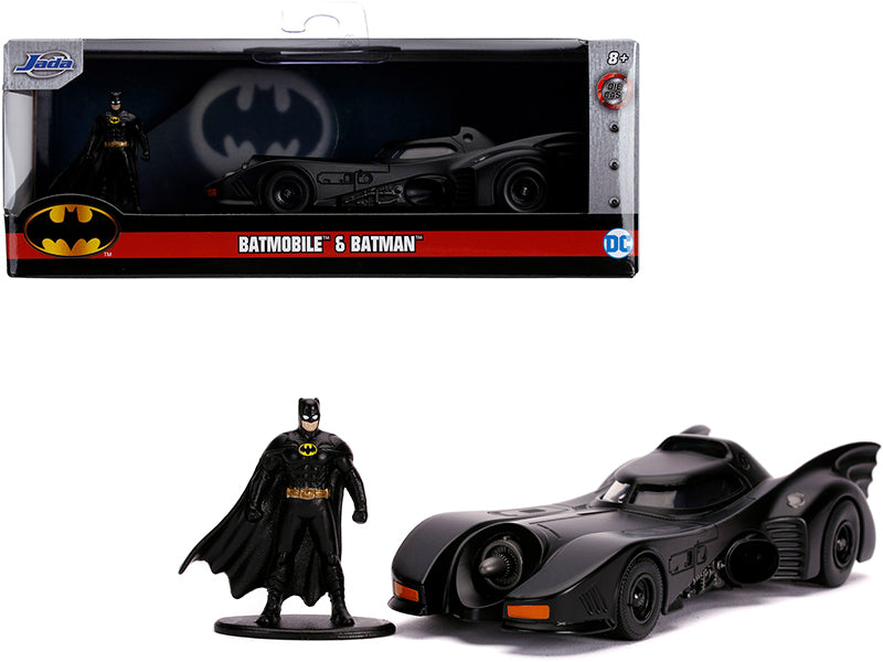 Brand new 1/32 scale diecast car model of 1989 Batmobile with Diecast Batman Figurine "Batman" (1989) Movie "DC Comics" 