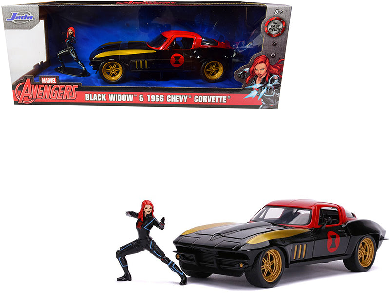 1966 Chevrolet Corvette w Black Diecast Model Car 