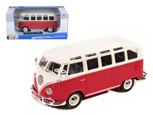 VolkswagenSamba Bus Red Diecast Model Van 