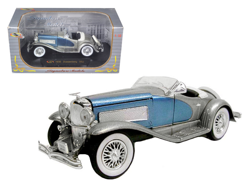 1935 Duesenberg SSJ Convertible Blue Diecast Model Car 