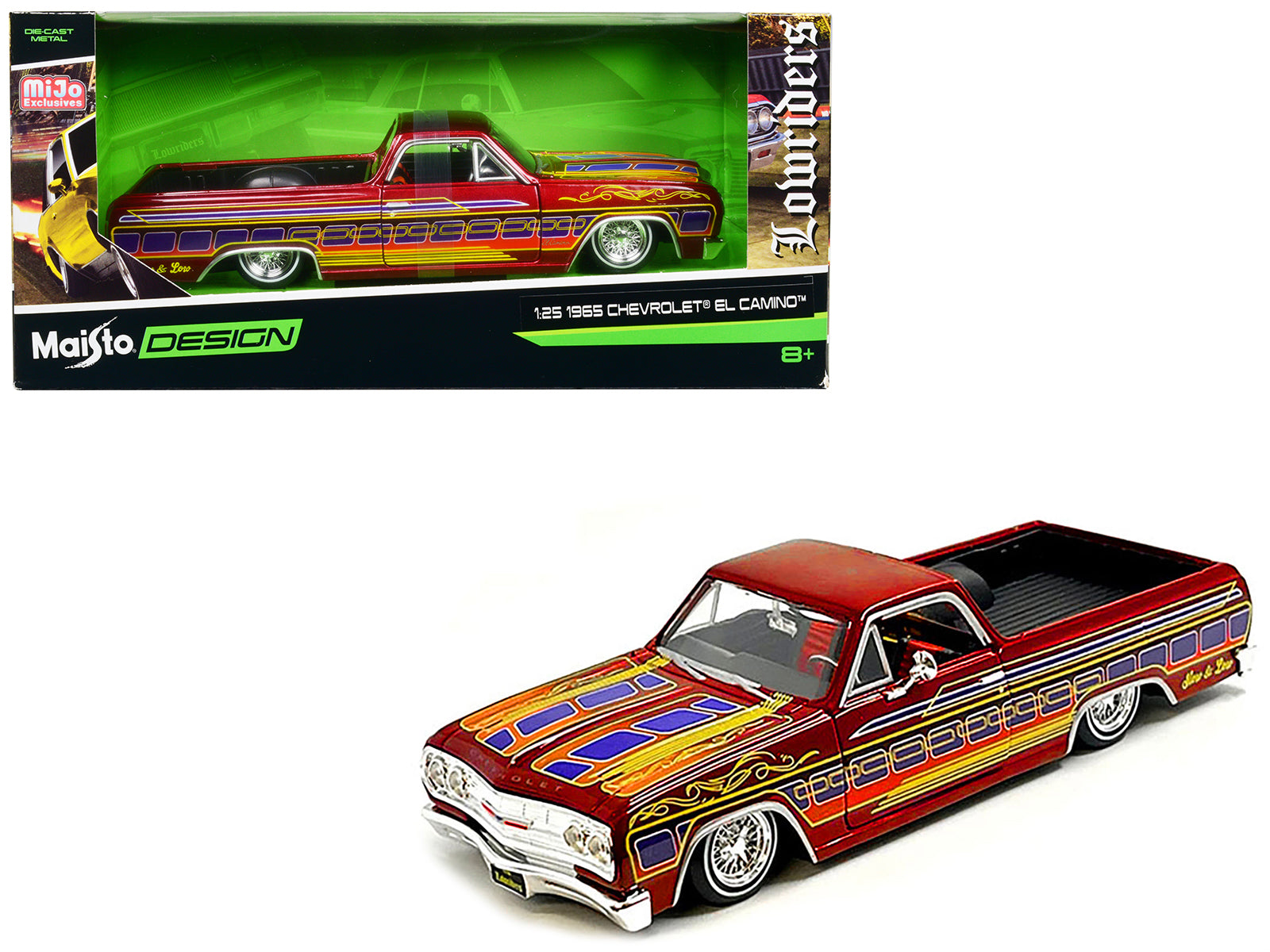 1965 Chevrolet El Camino Red Diecast Model Car Lowriders