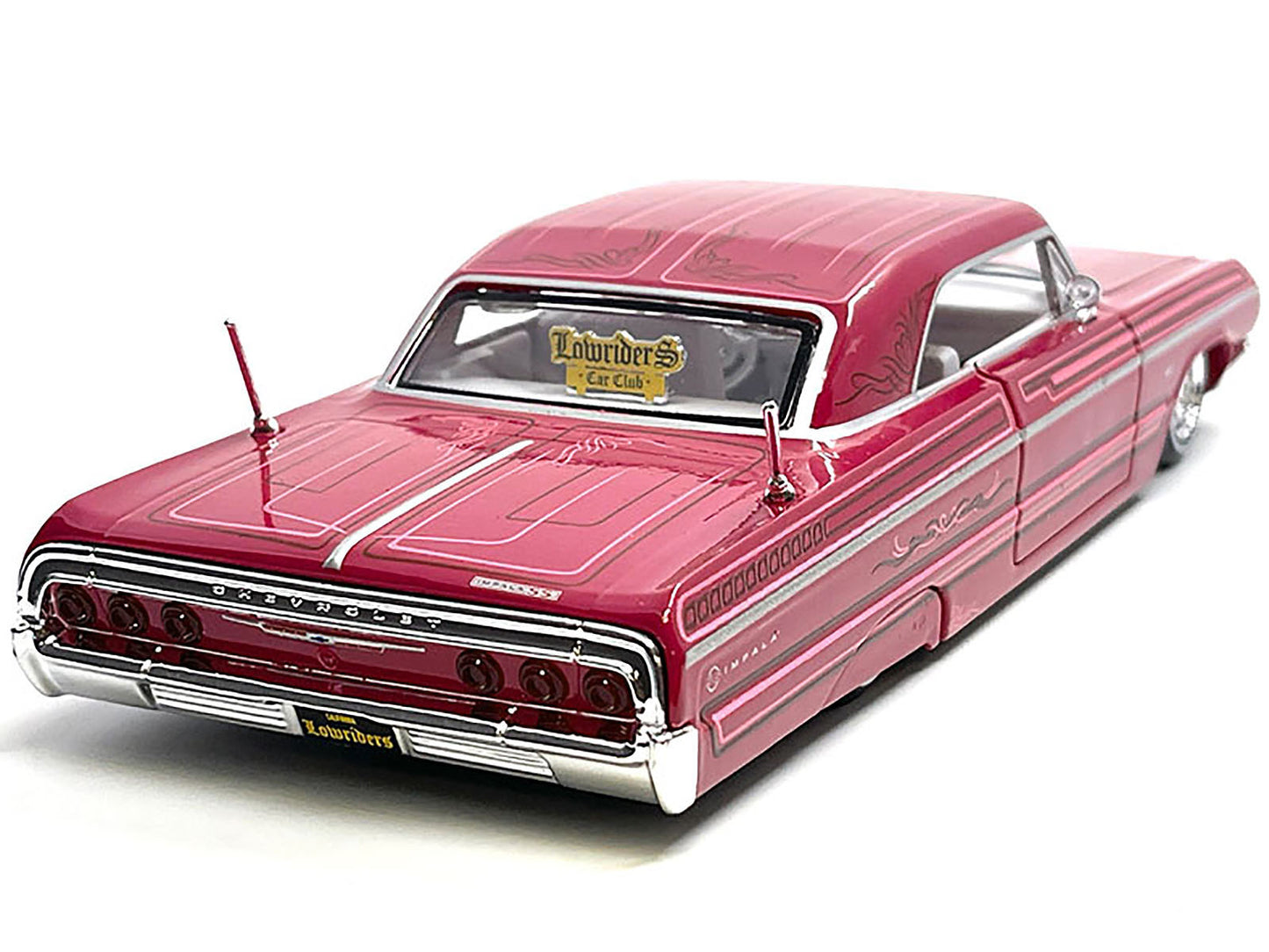 1966 Chevrolet Impala SS  Pink Diecast Model Car Lowriders