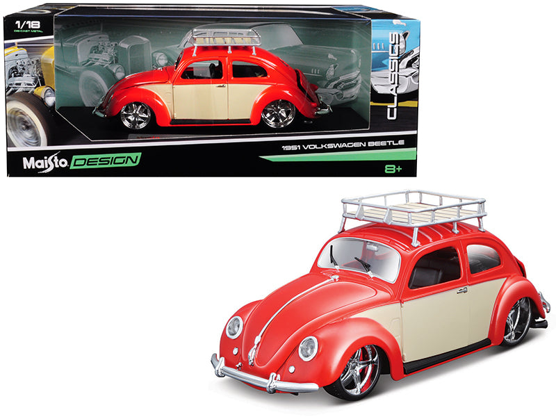 1951 Volkswagen Beetle w Orange Diecast Model Car 