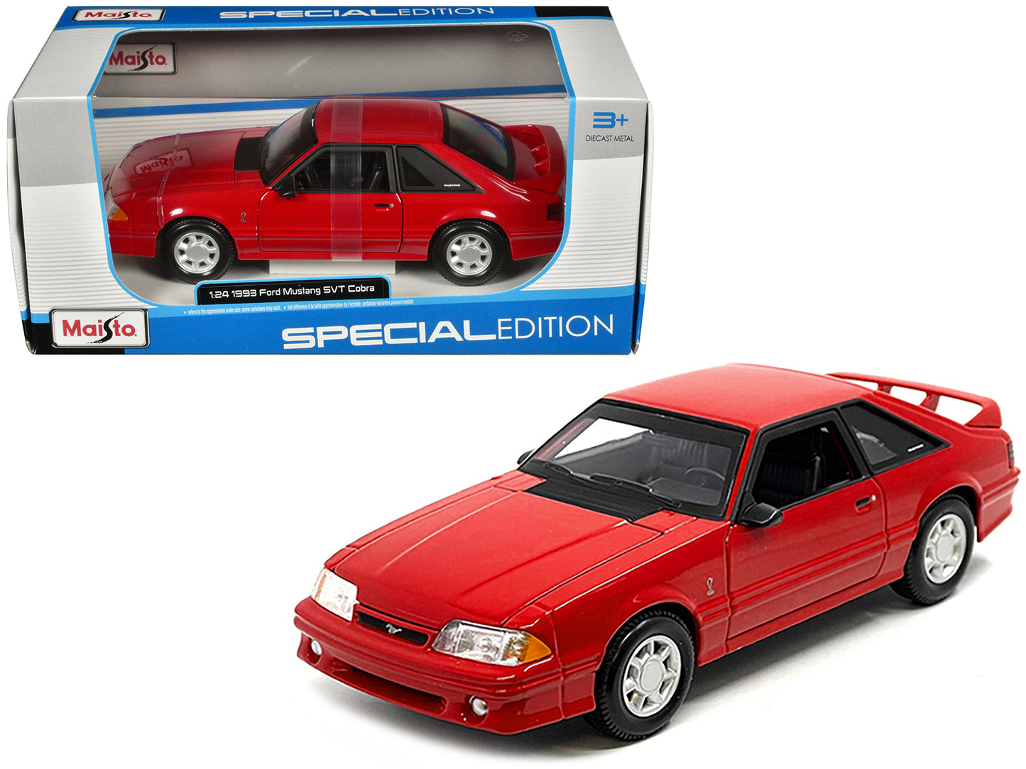 1993 Ford Mustang SVT Cobra 1/24 Diecast Model Car Red Special Edition Series by