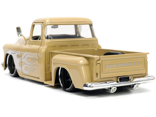 1955 Chevrolet Stepside  Tan Diecast Model Pickup Truck 