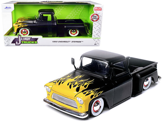 1955 Chevrolet Stepside Black Diecast Model Pickup Truck