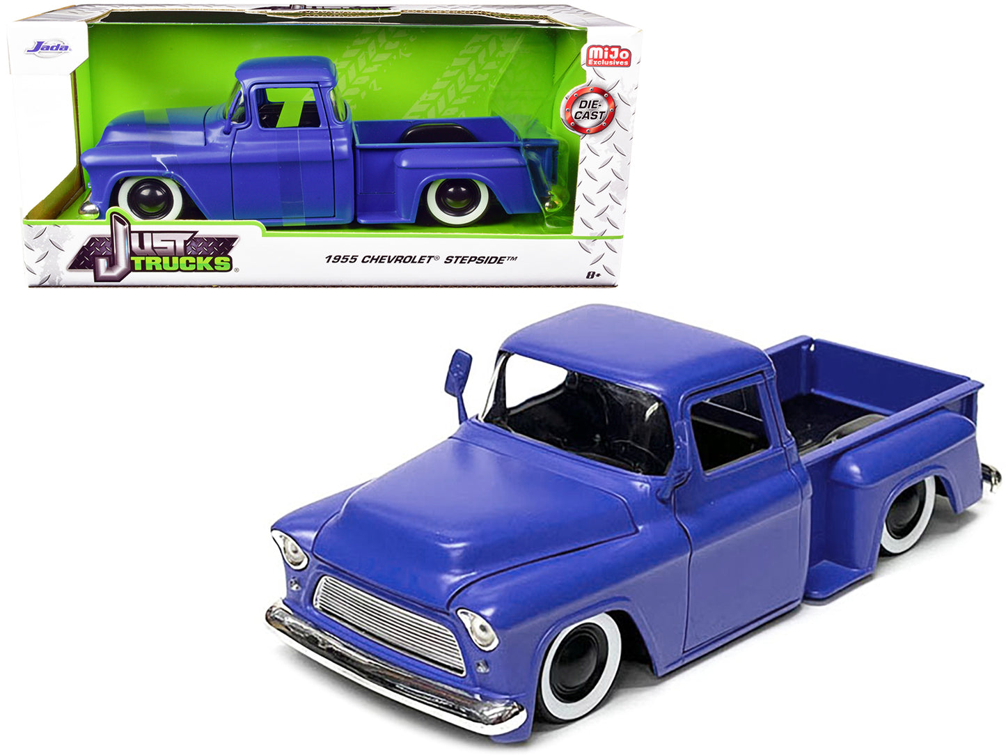 1955 Chevrolet Stepside  Blue Diecast Model Pickup Truck 