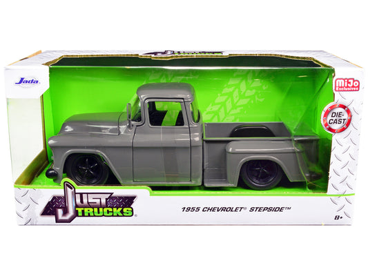 1955 Chevrolet Stepside  Gray Diecast Model Pickup Truck 