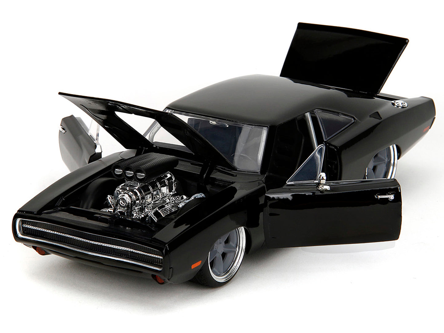 1970 Dodge Charger R/T 1:24 Scale Black Diecast Model Car