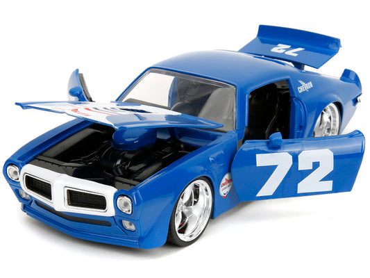 1972 Pontiac Firebird #72 Blue Diecast Model Race Car 
