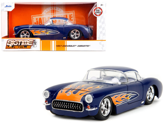 1957 Chevrolet Corvette Dark Blue Diecast Model Car 