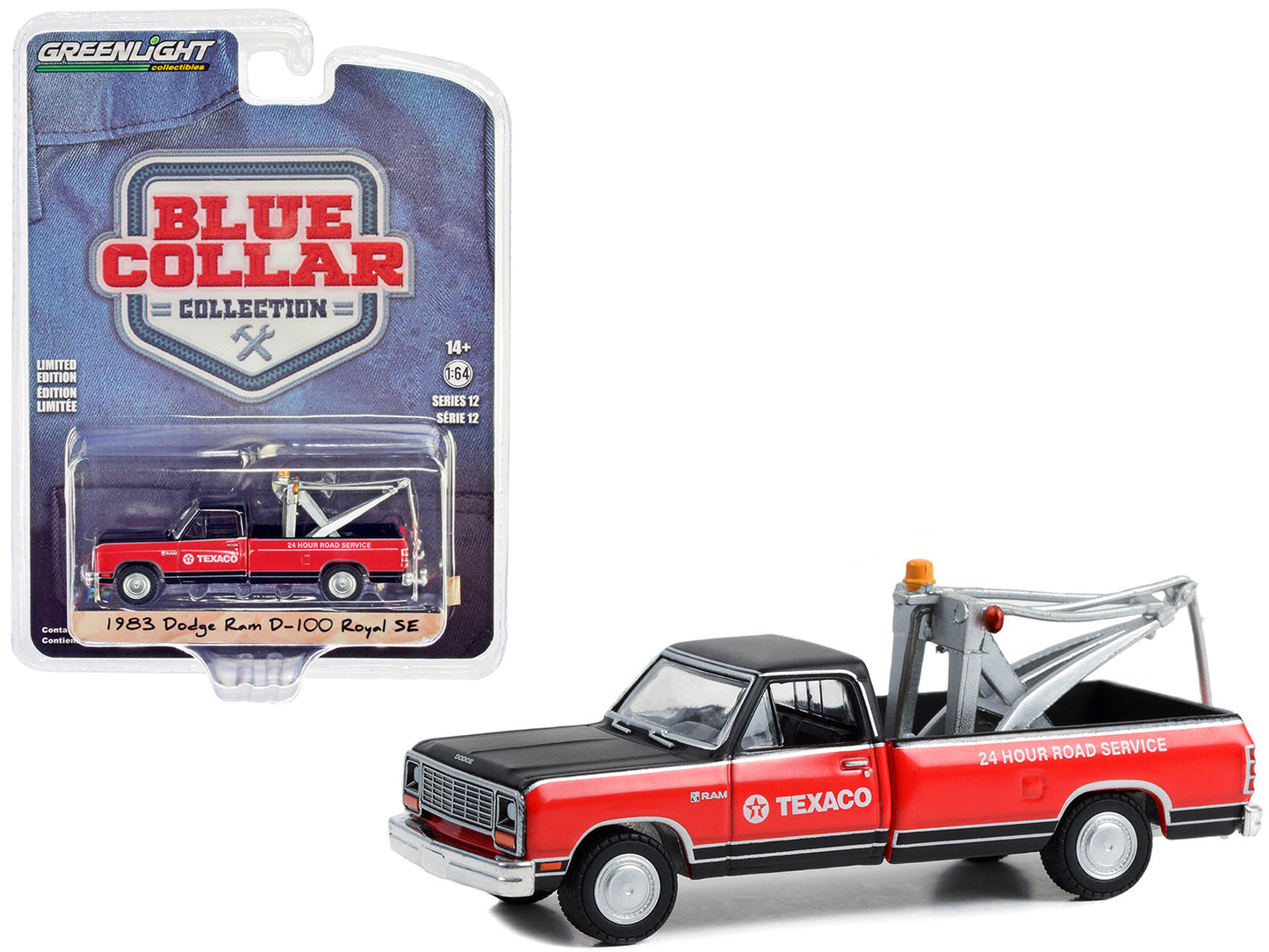 1983 Dodge Ram D Black Diecast Model Tow Truck 