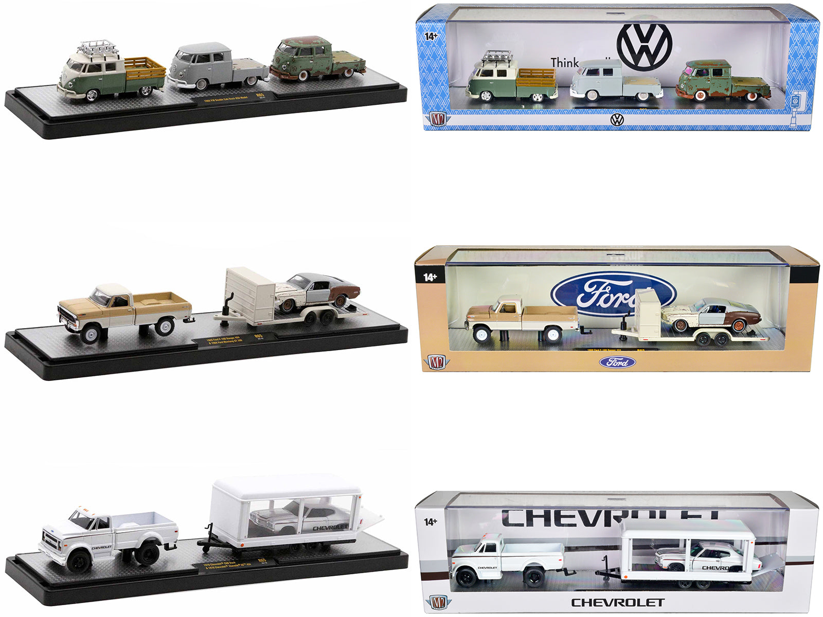 Auto Haulers 3 Piece set of  Diecast Model Auto Transport/Car Hauler 