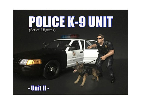    Model Police Officer Figure with Dog Law Enforcement