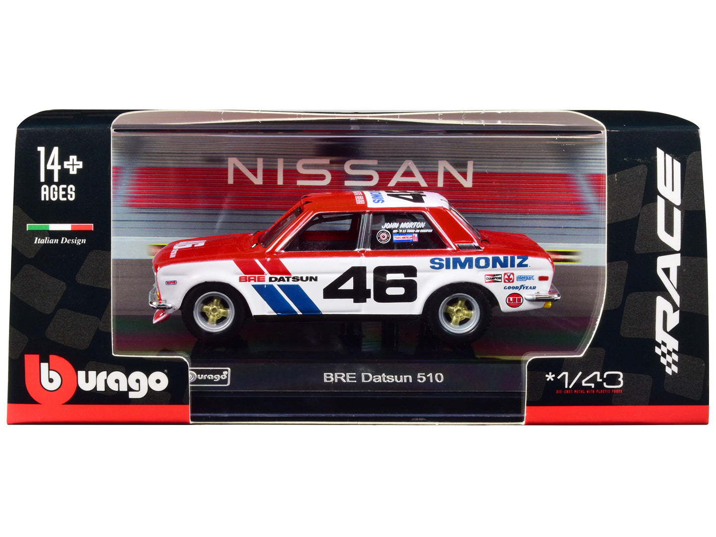 Datsun 510 #46 John  Diecast Model Race Car 