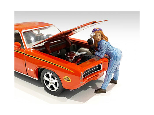 Retro Female Mechanic I   Model Auto Mechanic Figure Automotive Repair