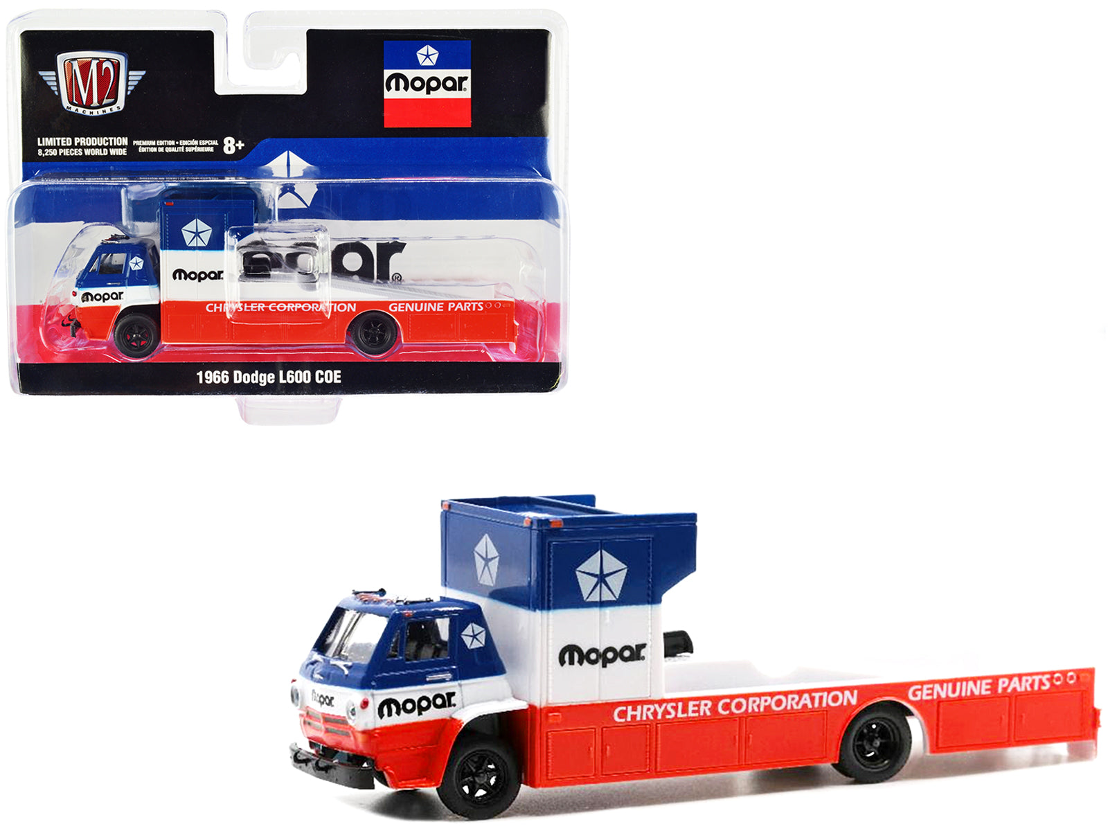 1966 Dodge L600 COE Red Diecast Model Ramp Truck 