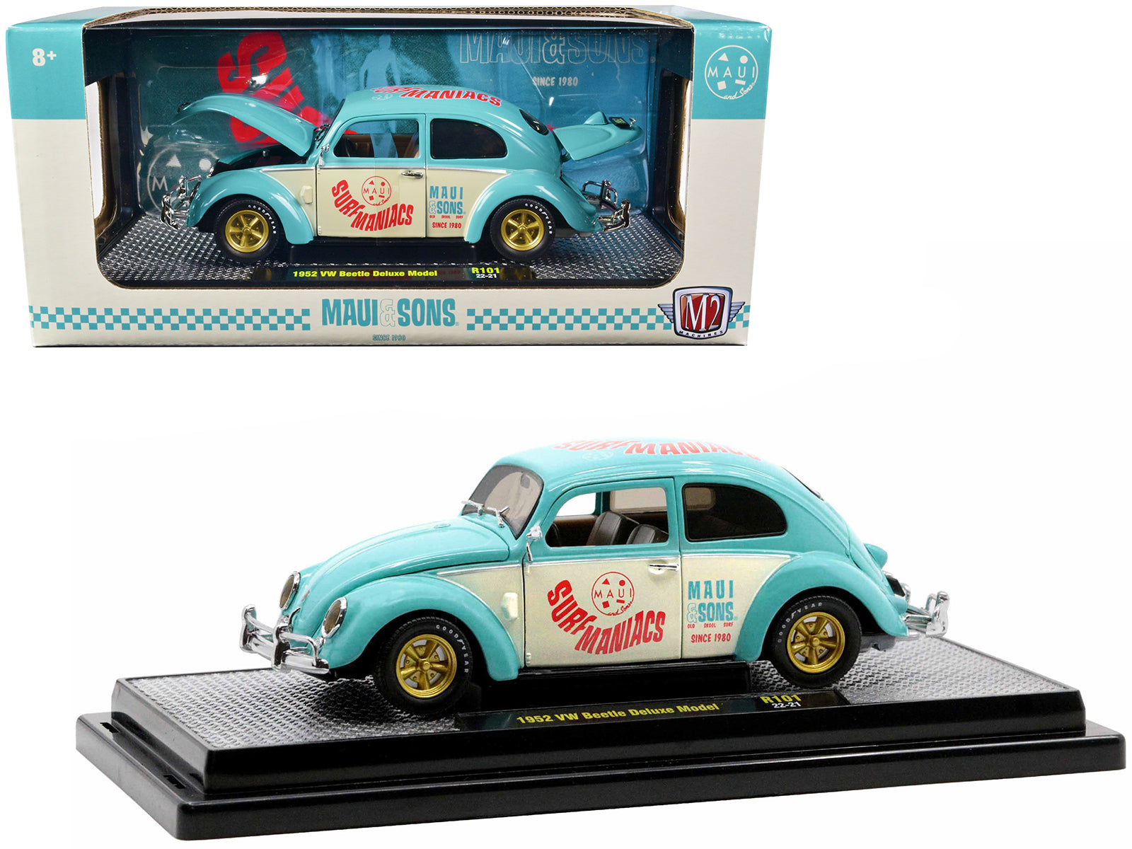 1952 Volkswagen Beetle Deluxe Blue Diecast Model Car 