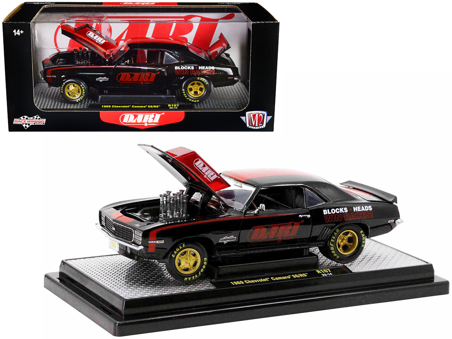 1969 Chevrolet Camaro SS Black Diecast Model Car 