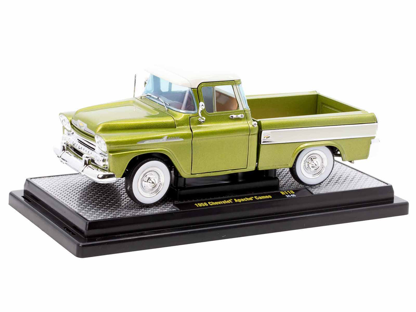 1958 Chevrolet Apache Cameo 1:24 Scale Green Diecast Model Pickup Truck