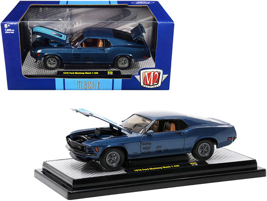 1970 Ford Mustang Mach Blue Diecast Model Car 