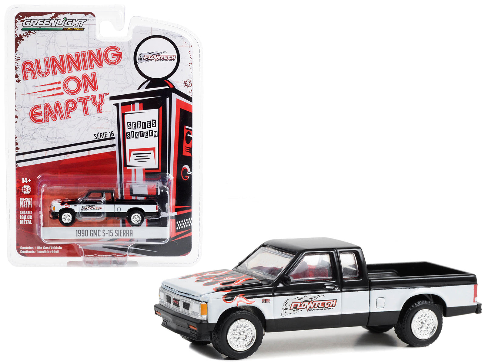 1990 GMC S-15 Black & White Diecast Model Pickup Truck 