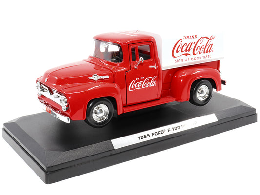1955 Ford F-100 Red Diecast Model Pickup Truck Coca-Cola