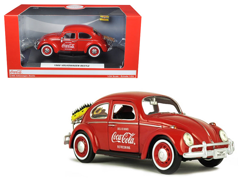 1966 Volkswagen Beetle w Red Diecast Model Car Coca-Cola