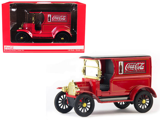 Brand new 1/24 scale diecast car model of 1917 Ford Model T Cargo Van "Coca-Cola" Red with Black Top die cast model car 