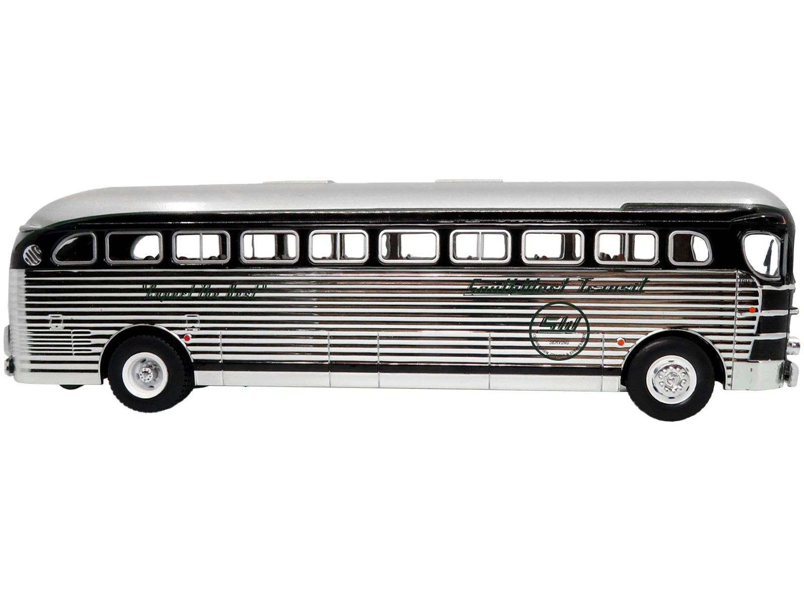 1948 GM PD-4151 Silver Diecast Model Bus 