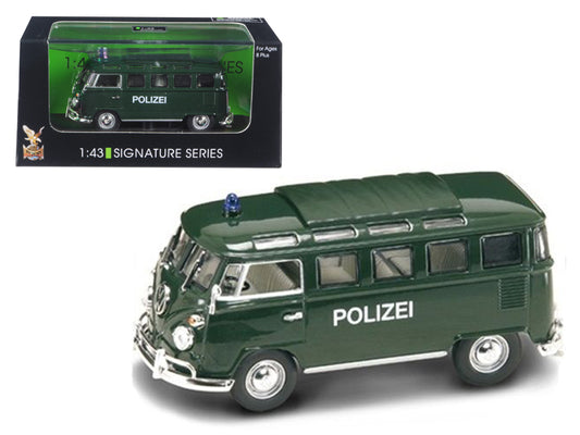 1962 Volkswagen Microbus Police Green Diecast Model Van 